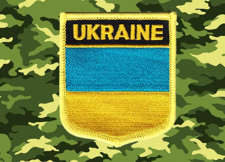 2 peças bandeira da Ucrânia bordada remendo decorativo