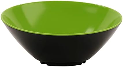 PEGAR. B-789-G/BK Angular Cascading Bowl para saladas, lanches e massas, 1 litro/10 , verde/preto
