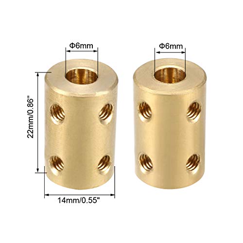 UXCELL de 4 mm a 5mm de acoplamento rígido de 22 mm de comprimento de 14 mm de diâmetro e eixo do eixo do conector de acoplador de cobre