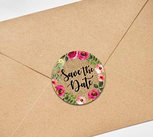 Darling Souvenir Round Peony & Leaf Border 45 PCs Salve os adesivos de data de envelope selo-1,6 polegadas