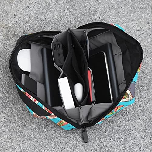 Bolsa de organizador eletrônico portátil bolsa bolsa de cozinha japonesa Sushi Travel Storage Sacag para discos rígidos, USB, cartão SD, carregador, banco de energia, fone de ouvido