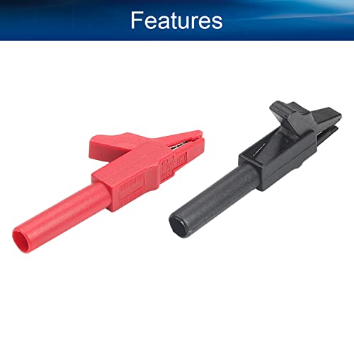 Heyiarbeit 4mm Isulador Aligator Clipe de cobre plástico preto vermelho para teste eletrônico C7258 Tipo 2pcs