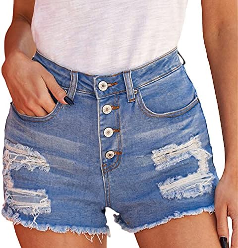 Shorts de jeans rasgados para mulheres sexy jeans de bainha curta de calça curta de cintura alta jeans curto jeans curtos