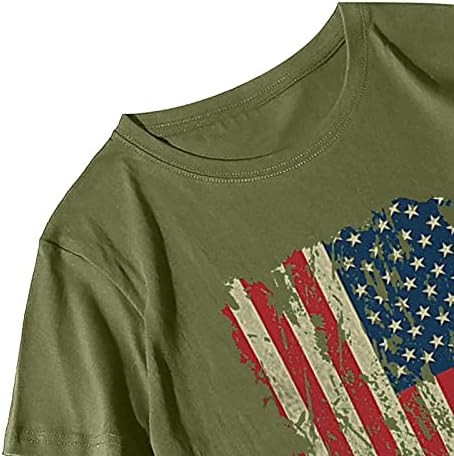 4 de julho camisetas camisetas para mulheres de manga curta v túnica de pescoço túnica americana bandeira listras tie-dye camisetas