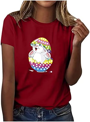 Feliz Dia da Páscoa camiseta para mulheres camisa gráfica de coelho