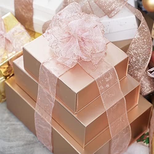 Caixas de presente de luxo de ouro rosa de huihuang com tampas de proposta de dama de honra Caixa de proposta de honra colapsível