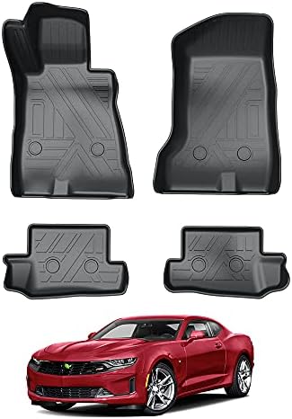 Kust Custom Fit Floor tapetes para Chevrolet Camaro -2023 Chevy Camaro All Weather Floor Floor 1ª e 2ª fila de estacos