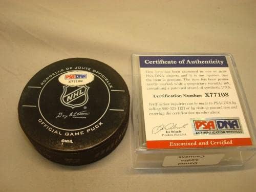 Daniel Sedin assinou o Vancouver Canucks Official Game Hockey Puck PSA/DNA COA 1A - Pucks autografados da NHL