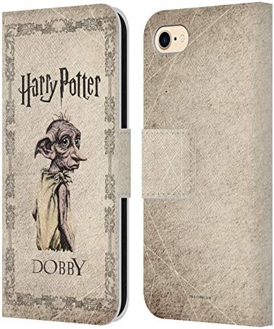 Projetos de capa principal licenciados oficialmente Harry Potter Dobby House Elf Creature Chamber of Secrets II Livro de couro Caixa Caixa Caspa Compatível com Apple iPhone 7/8 / SE 2020 & 2022