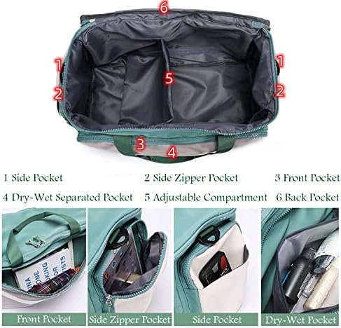 Bolsa de ginástica para homens para homens esportes saco de viagem de viagem com bolso de bolso separado e molhado de bolsa