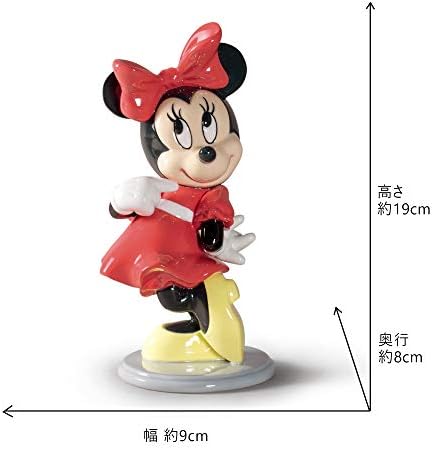 Estatueta de mouse de Minnie Lladró. Figura da mouse da Minnie de porcelana.