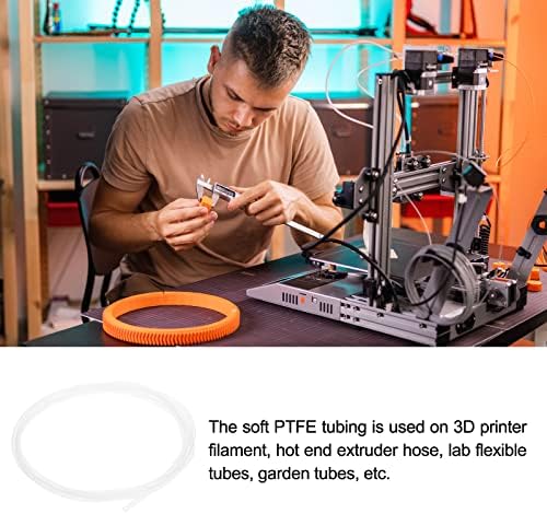 Tubo de tubo isolado por mangueira de tubulação de PTFE de rebocador, [para filamentos 3D impressora] - 0,12''id x 0,16'od