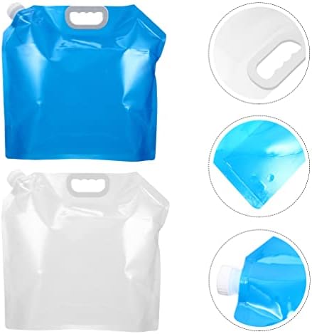 CLISPEED 2PCS Recipientes de água dobrável, bolsas de armazenamento de água de água segura de 10L BPA Sacos de água portáteis