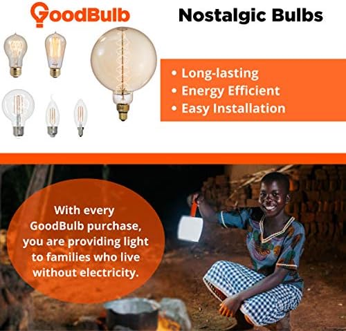 BOLBULB 4O WATT BLOBE NOSTÁLGICO BULBS | E26 Base E26 incandescente 2200K Warm White G30 | 500 lúmens 3000 vida útil média