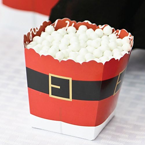 Big Dot of Happiness Jolly Papai Noel - Mini Caixas de Favor de Party - Caixas de doces de festa de festa de Natal - Conjunto