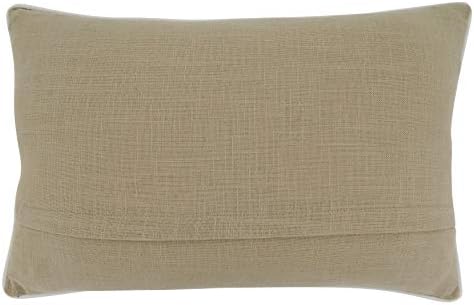 Saro Lifestyle Ariadne Collection Believe Christmas Pillow Capa, 14 x 22 , natural