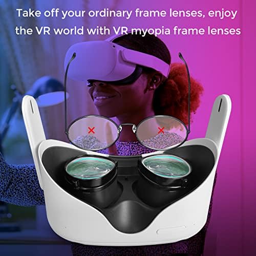 Inserir lente compatível com Oculus Quest 2 - SonicGrace VR Oculus Quest 2 Myopia Lens Glass com filtro de luz azul, estrutura magnética de liga e combinação de lentes, fácil de instalar