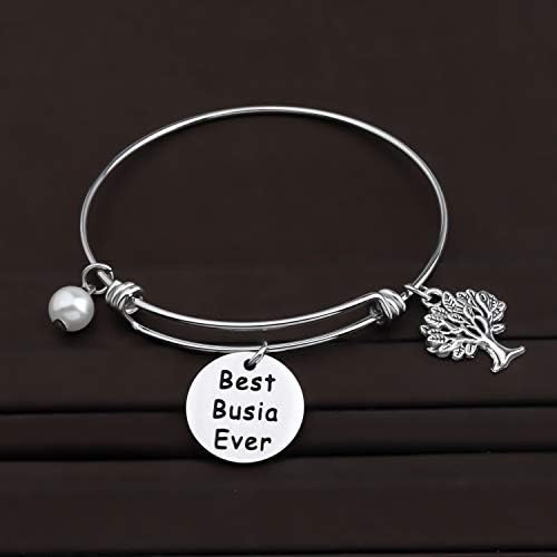 Cenwa Best Busia Ever Bracelet Gift for Busia para mamãe avó