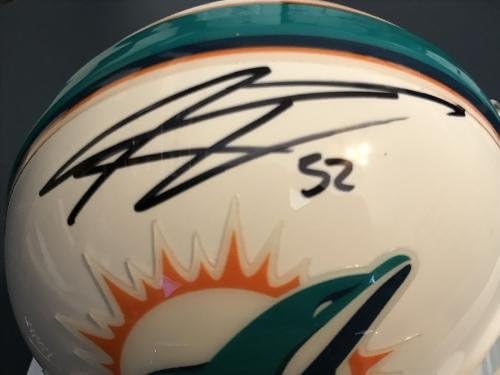 Quênia Drake Miami Dolphins assinou o Mini Capacete Riddell - Mini Capacetes Autografados da NFL