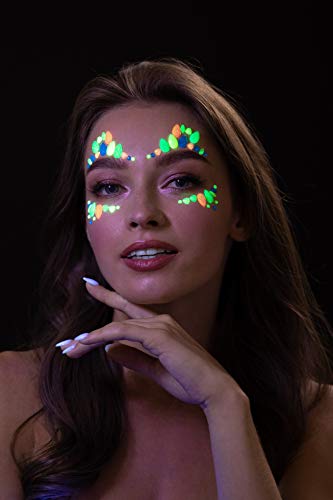 Brilho no rosto escuro Jóias por lua brilho - Festival Face Body Body, Crystal Make Up Eye Glitter Stickers, Jóias