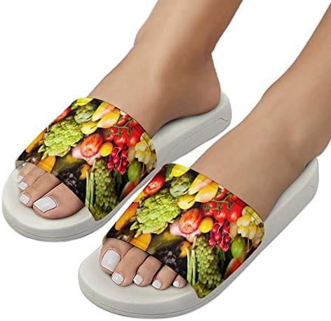 Sandálias de fruta vegana sandálias não escorregadinhas de dedo do pé para massagem Banho de spa de chuveiro