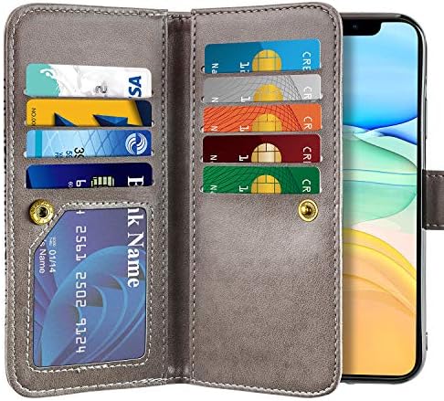 Vofolen 2-in-1 estojo para iPhone 11 Caixa Caixa de cartão de crédito Id Id Id Slot Slot destacável Proteção híbrida Proteção ful