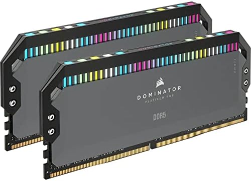 Corsair Dominator Platinum RGB DDR5 RAM 64GB 6000MHz C40-40-40-77 1,35V AMD Memória do computador otimizada Cool cinza cinza