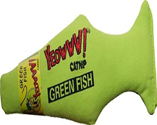 Yeowww Green Fish Catnip Toy