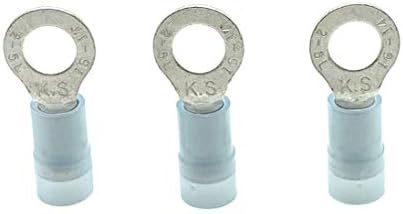 Qualitech azul 16-14GA AWG Nylon Isolado Double Crimp Ring Terminais