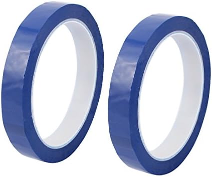 Aexit 2pcs 15mm fitas adesivas de um lado de um lado adesivo Mylar Tape Mylar Fita 50m Comprimento do logotipo da chama Fita de fita de espuma azul