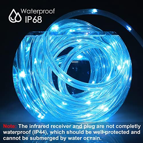 120 luzes de corda LED conectam, 40 pés 16 cores alterando as luzes de cordas ao ar livre luzes de fada à prova d'água com timer