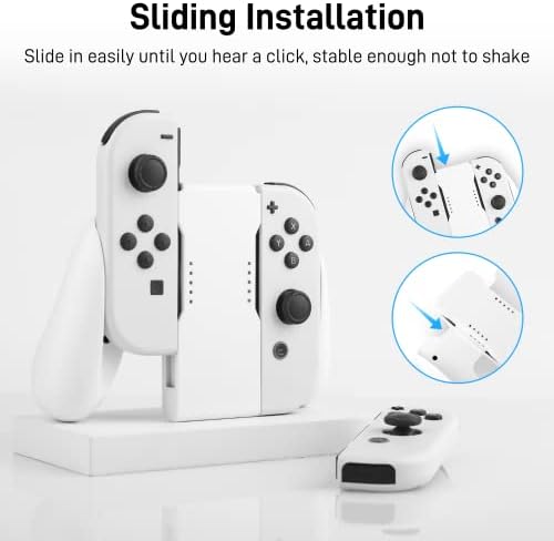 Fundiário Comfort Charging Grip Grip Compatível com Nintendo Switch e Switch OLED Joycon, acessórios portáteis para o controlador