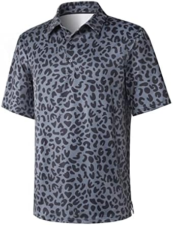 Polos de golfe fomely para homens camisa de golfe umidade wicking fit pica de pó de pólo de manga curta camisa de