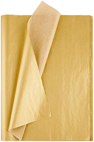 Miahart 50 folhas de ouro metálico de ouro de 20x14 polegadas embrulhada de papel de papel em massa de papel de embrulho