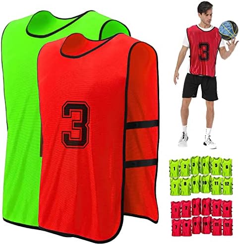 24 PCS Soccer Practice Colet, leve e leve time de futebol centavos com Beltn for Men Suprimentos de esporte para jovens adultos, coletes de scrimmage praticam camisa para treinamento de lacrosse de futebol