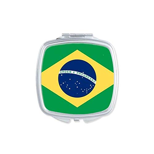 Bandeira Nacional Brasileira América do Sul Espelho portátil Compact Pocket Maquia