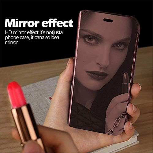 Caixa de couro Ultra S23 Compatível com Samsung Galaxy S23 Ultra 5G Caixa de telefone Clear View Makeup espelho capa de espelho,