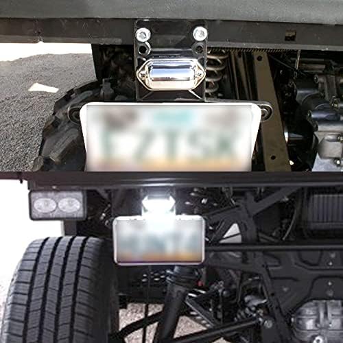 HJSIUTV UTV Plástico Placa Placa Titular com LED Light Street Legal Compatível com Truck RV Trailer Snowmobile Golf Cart Boat