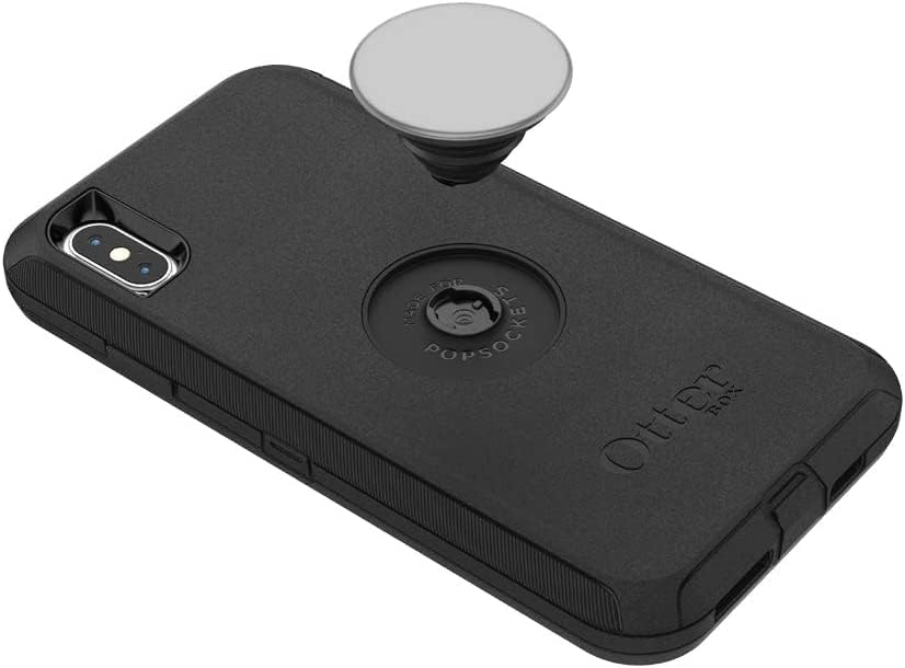 Case da série OtterBox + Pop Defender para iPhone XS Max Retail Packaging - Black and Aluminium Space cinza