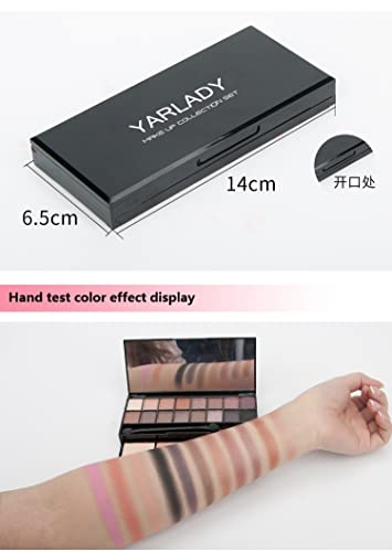 Paleta de maquiagem de 20color yarlady, 2Color Blush e 16Color Eyeshadow e 2color Contorining Makeup Conjunto, brilho