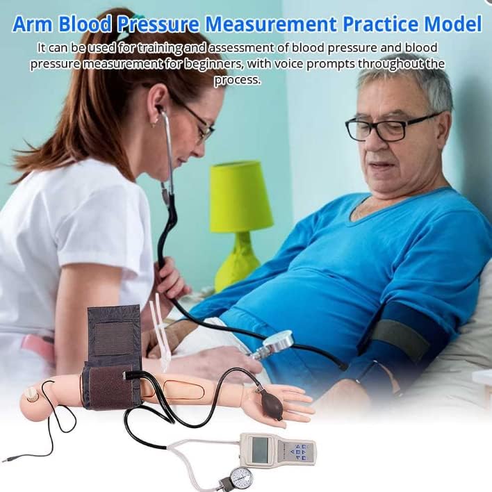 Modelo de enfermagem do simulador de treinamento de medição da pressão arterial exibindo simulador de treinamento de medição de pressão