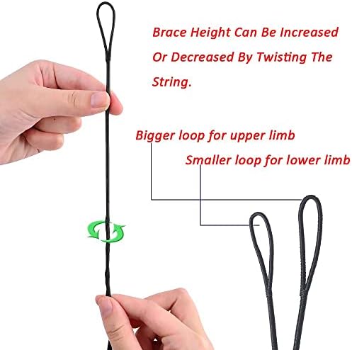 Ameyxgs dacron bowstring para arco-de-arco tradicional de arco longo de 64-67 polegadas de reposição de reposição artesanal