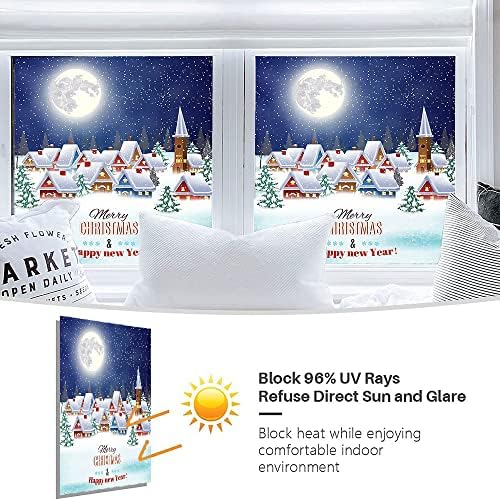 Filme de janela adesiva de Natal, estampa de estilo de Natal, para UV Bloqueando adesivos de vidro de controle de