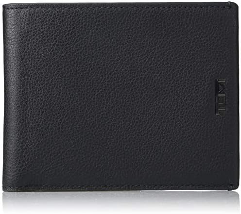 Tumi Nassau Global Double Billfold Wallet com trava de identificação RFID para homens - Excelente estilo para viajantes frequentes - textura preta