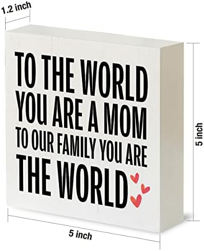 Country to the World You Are A Mom Wood Box Sign Sign Rússico Dia das Mães Caixa de Madeira Placa Decorativa Bloco Decorativa