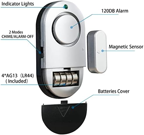 Sensores de alarme da janela, alarmes de portas para segurança doméstica, alarme de porta de 120 dB da piscina para segurança