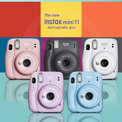 Fujifilm Instax Mini 11 Câmera de filme instantânea + pacote de acessórios que inclui 5x Fujifilm Instax Mini Twin Film, Câmera