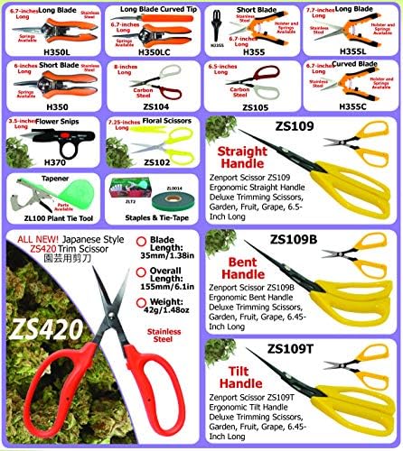 Zenport ZS104 Scissors de luxo para jardim, artesanato e horticultura, 8 polegadas, caixa de 12, vermelho/branco