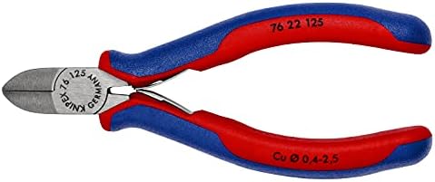 Knipex 76 22 125 cortador diagonal com alça macia e mola de abertura sem chanfro