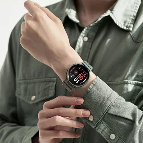 5 pacotes Bandas de loop de nylon elástico compatíveis com o relógio de galáxia Samsung 5 Pro Band 45mm/ Relógio 5 e 4 40mm 44mm/ relógio 4 clássico 42mm 46mm/ ativo 2/ relógio 3 41mm, 20mm de pulso ajustável pulso